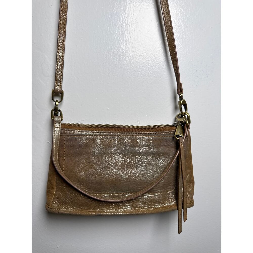 HOBO International Gold Metallic Leather Convertible Crossbody Bag - Picture 9 of 9